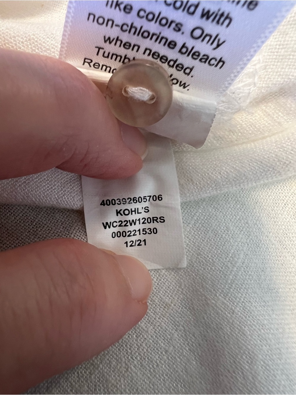 Sleeveless White Button-Front Linen Blend Top kohls Women XL - Picture 6 of 8